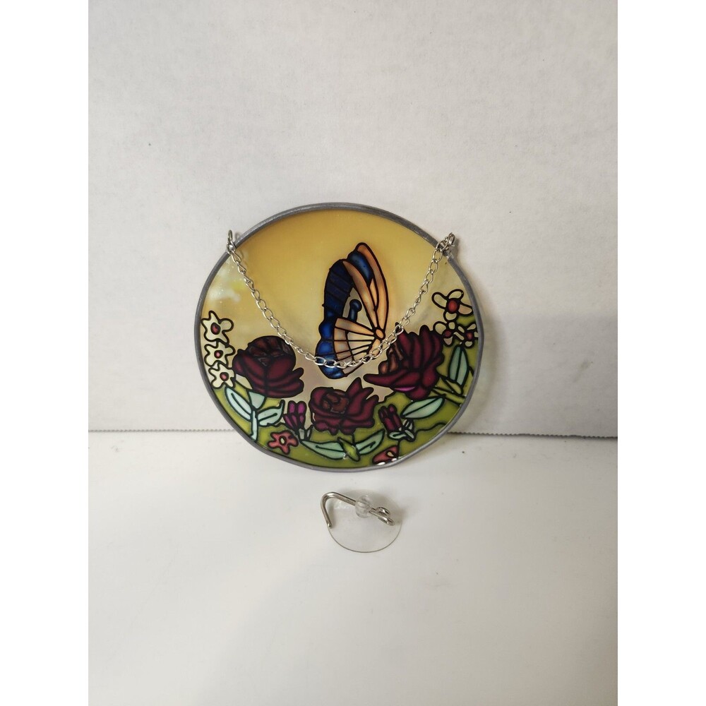 Butterfly Vintage Hanging 4.5” Suncatcher With Suction cup